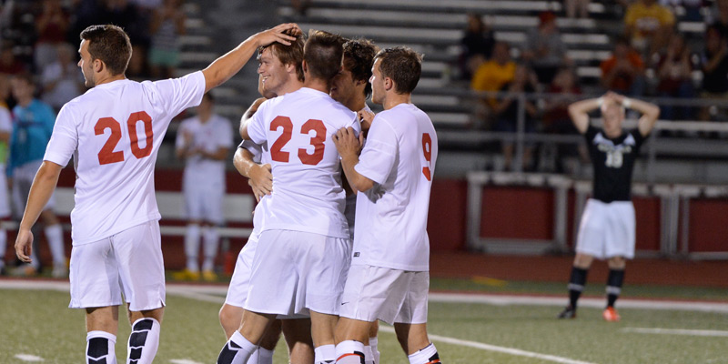 Men's soccer survives scare, comes back to beat Westminster