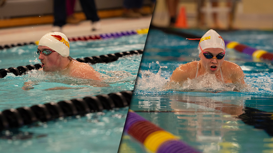 L-R: senior Blake Kakacek and junior Caroline Oberg