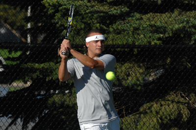 Men's tennis picks up first win of spring season