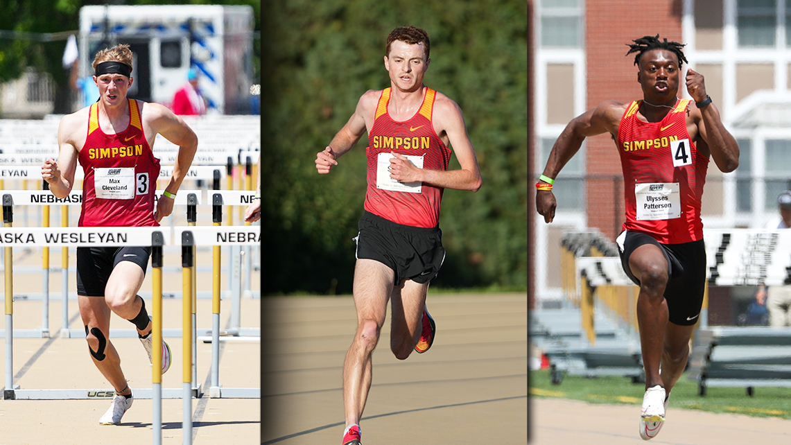 Seniors Max Cleveland (left), Spencer Moon (center), and Ulysses Patterson (right). Photos courtesy of NWU Athletics.