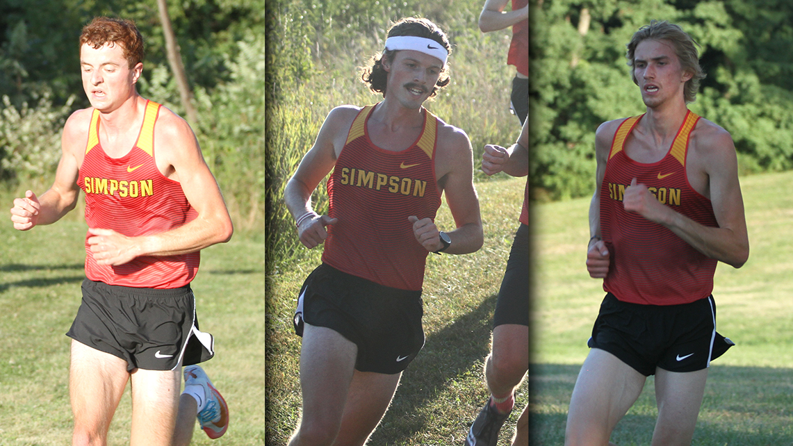 L-R: sophomore Spencer Moon, senior Harry Dudley and sophomore Eric Baldus