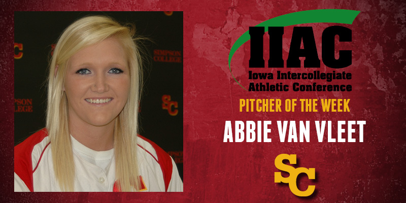 Van Vleet named IIAC Pitcher of the Week