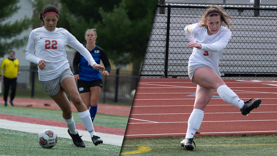 L-R: Sophomore Cassie Nash and senior Madi Strecker