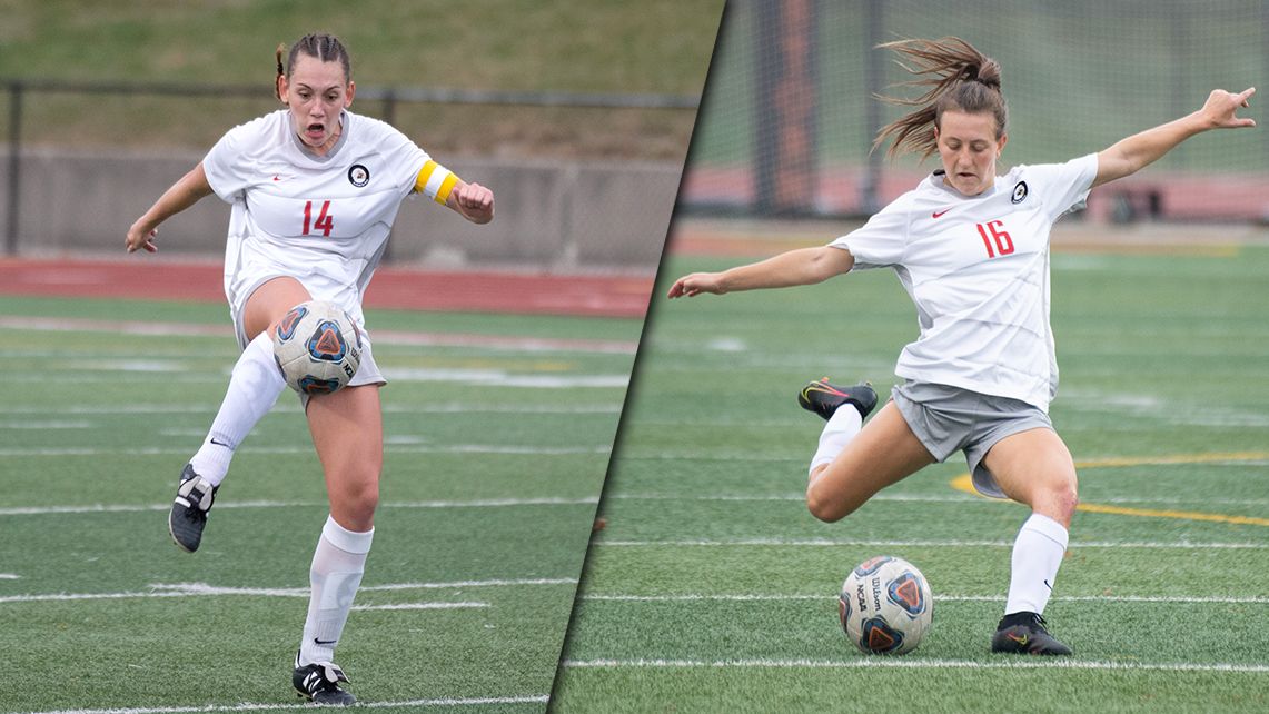 Junior Abby Cozzoni (L) and sophomore Hailey Kowzan (R) named A-R-C Players of the Week for women's soccer