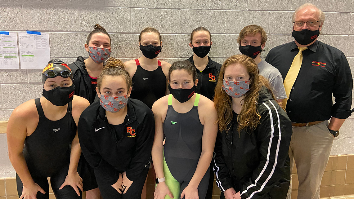 The Simpson swimming and diving teams ended their season at the Liberal Arts Championships on Saturday.